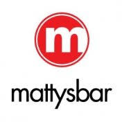 Matty’s Bar & Grille logo featuring a red circular 'm' icon with the business name in modern black text